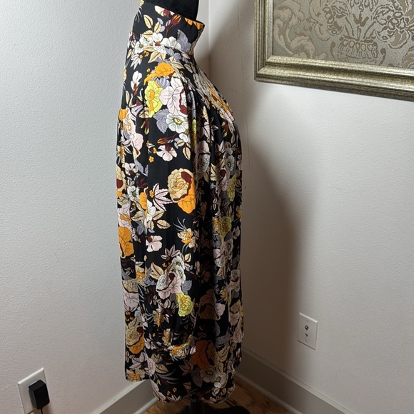 Who What Wear Midnight garden High collar shoulder buttons long sleeve dress S - Picture 7 of 11